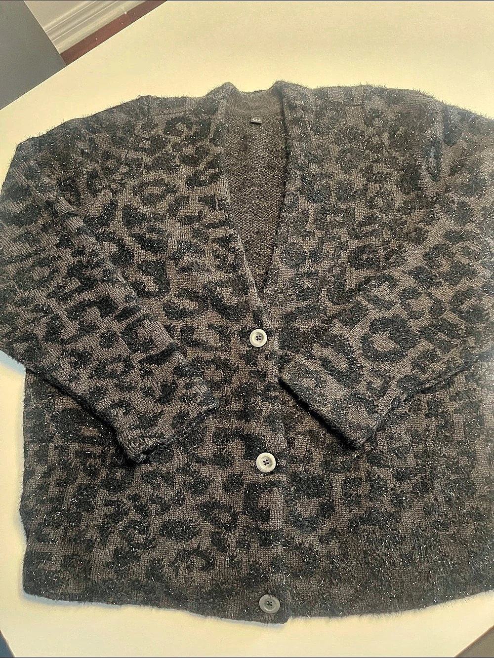 lululemon Wool-Blend Jacquard Cardigan Gray & Black Size Large